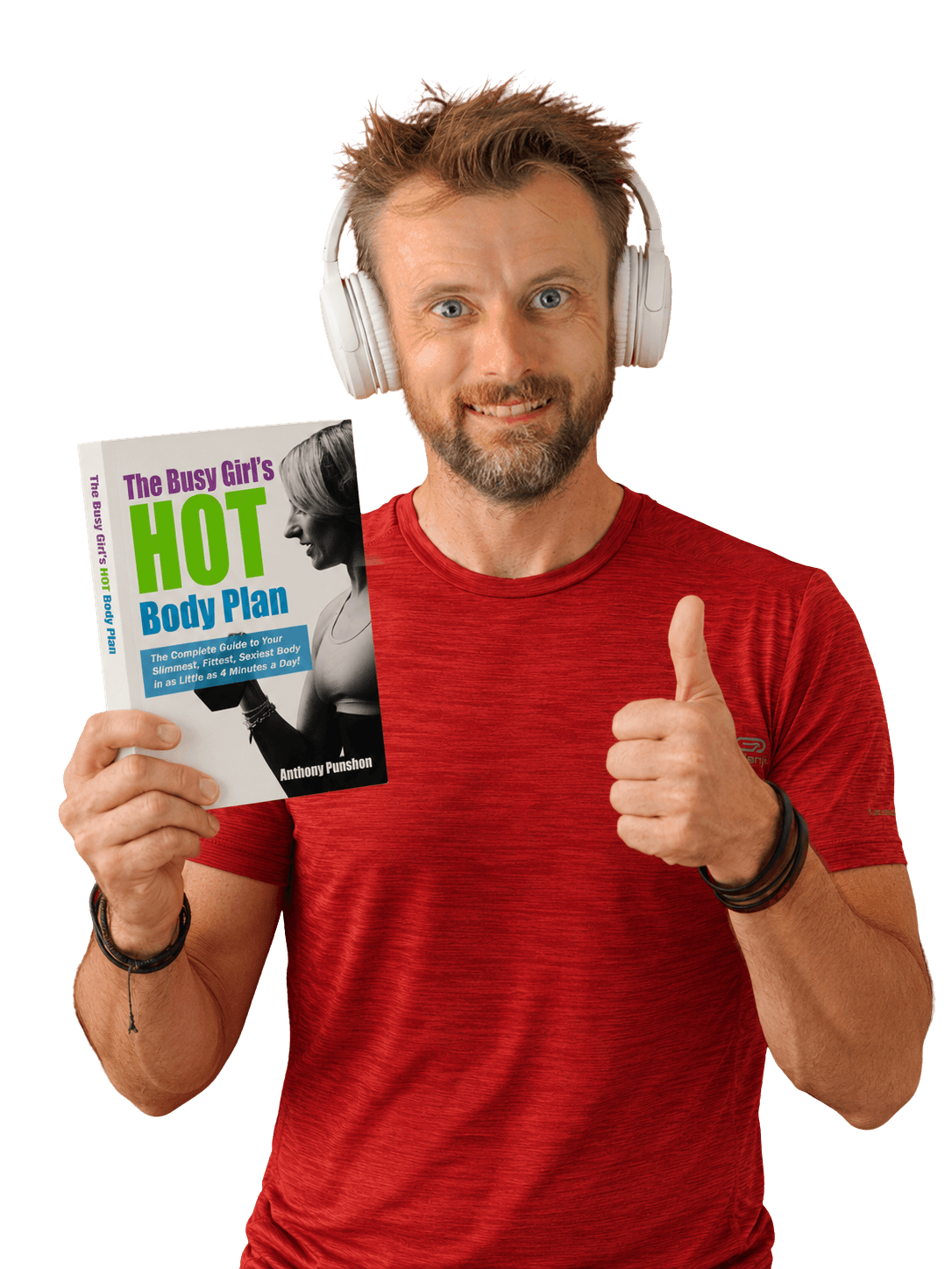 Anthony holding The Busy Girl's HOT Body Plan