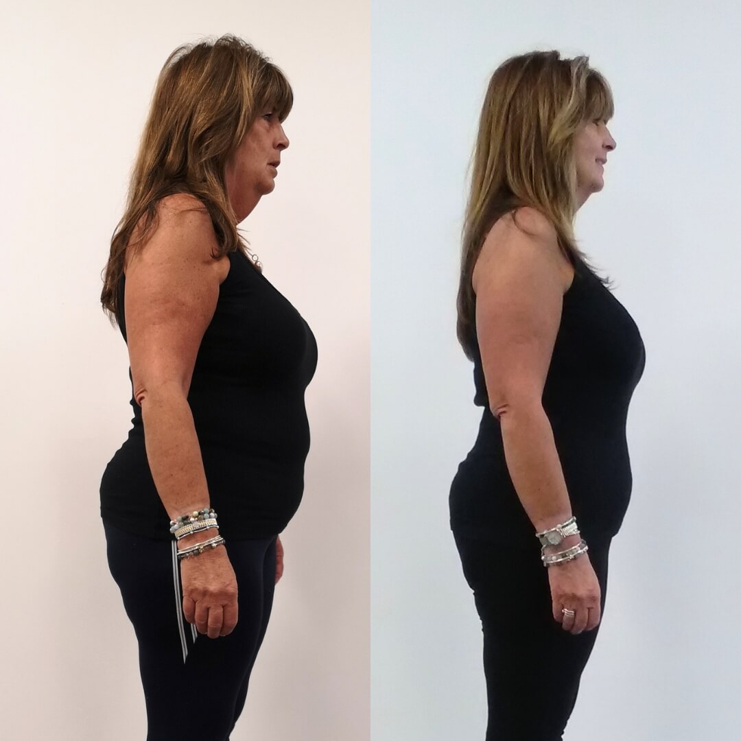 Debbi before and after her 28-day transformation