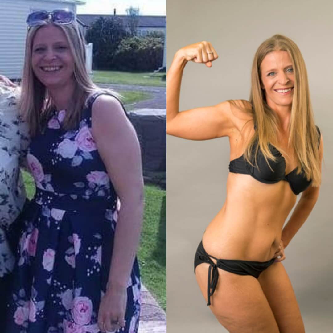 Krissi before and after completing Bikini Body Construction Kit