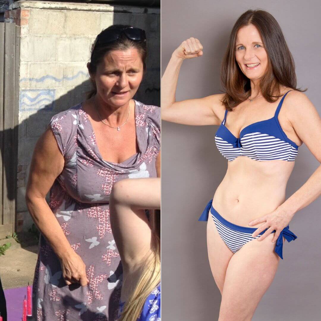 Nicola before and after completing Bikini Body Construction Kit