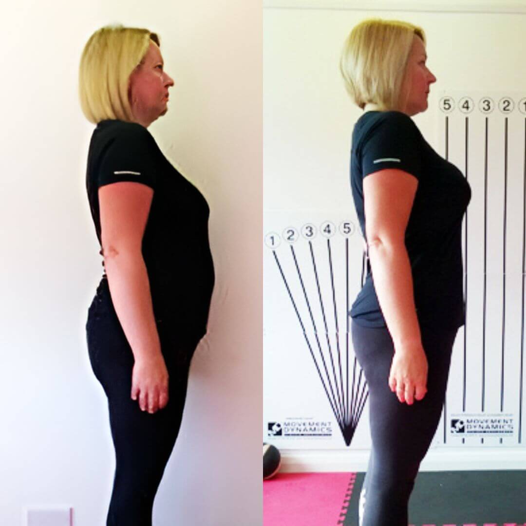 Sally before and after her six-week transformation