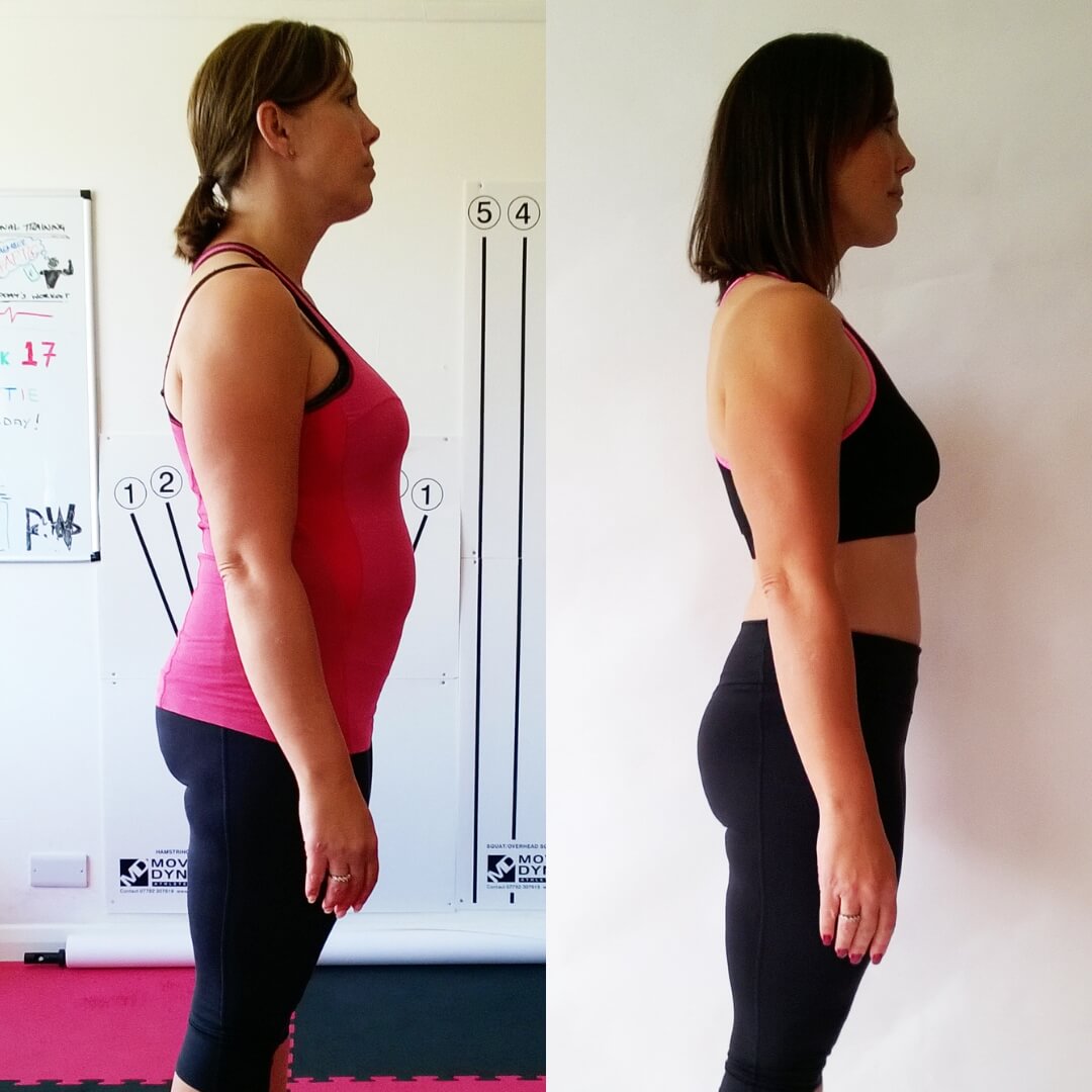 Zoe before and after her six-week transformation